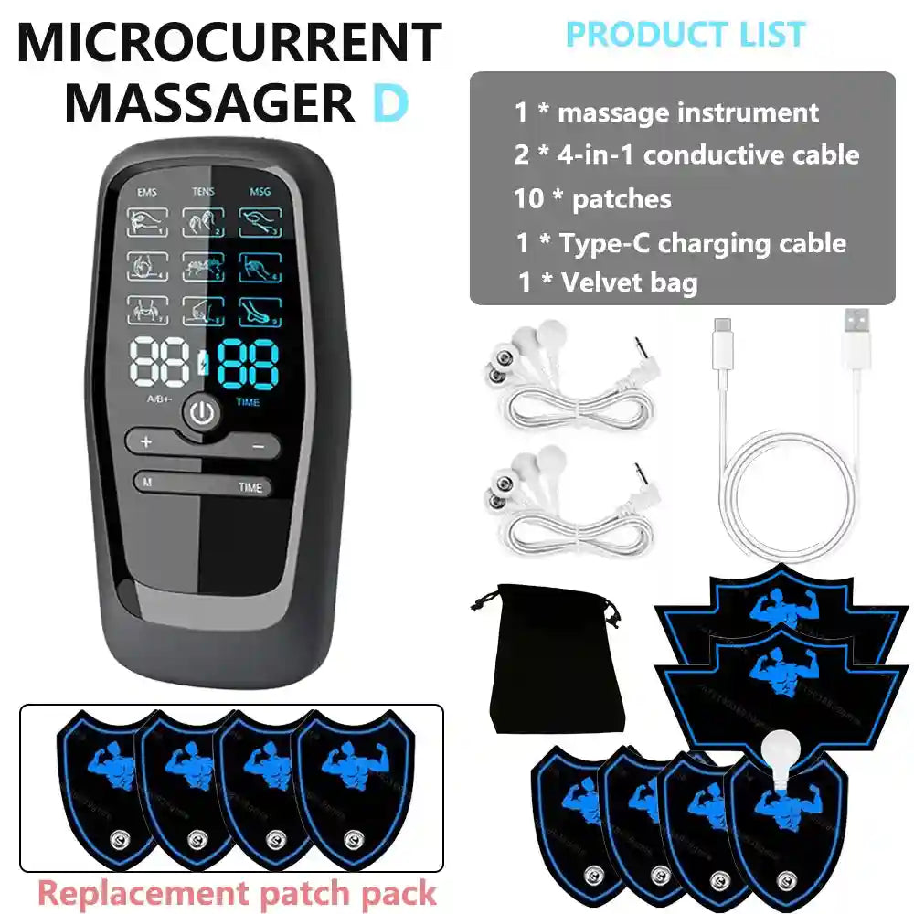 Electric EMS Muscle Stimulator: Portable Deep Tissue Recovery Device Massage Roller Set-C Tidesmit