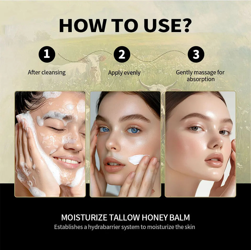 Beef Tallow Face Cream Lasting Moisturizing Soothing Facial Skin Firming Increase Facial Elasticity Nourishing Smooth SkinCare