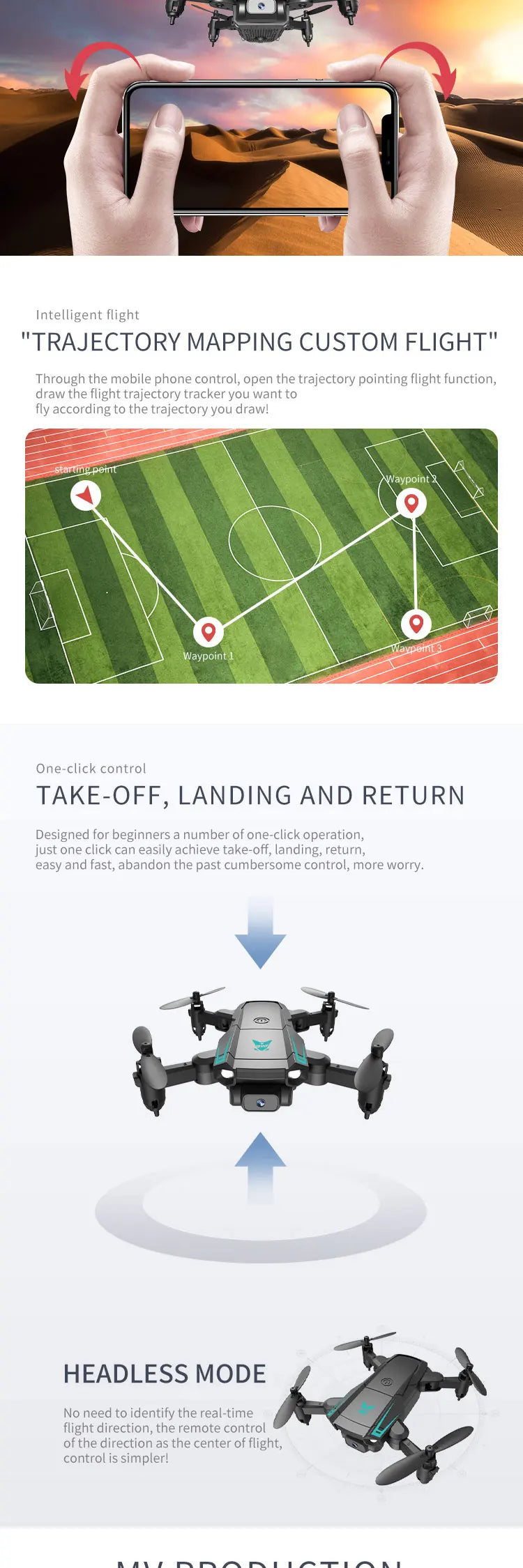 Mini 4K Camera Drone - Foldable WiFi FPV Quadcopter by Tidesmit Tidesmit