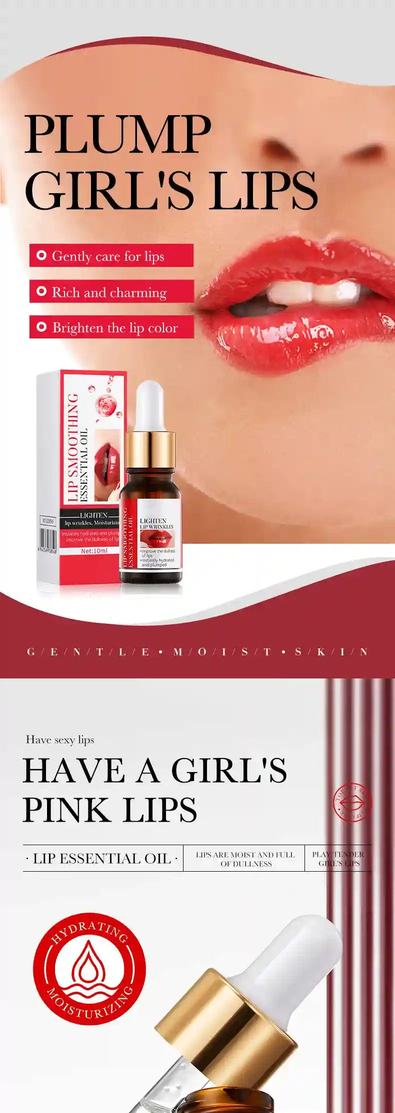 Lip Plumping Serum With Hyaluronic Acid - Hydrating Lip Treatment Lip Care Tidesmit