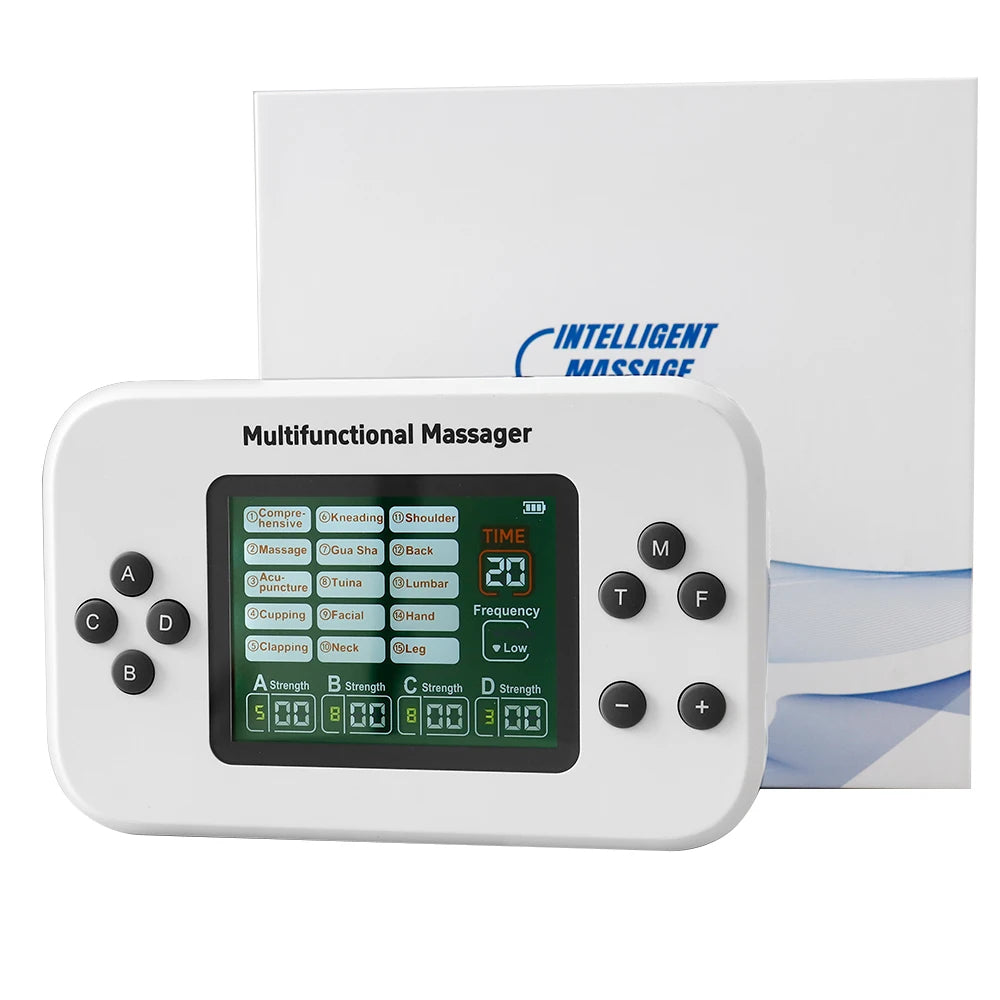 TENS EMS Muscle Stimulator with 30 Intensity Levels and 8 Pads Relaxation Treatment Tidesmit