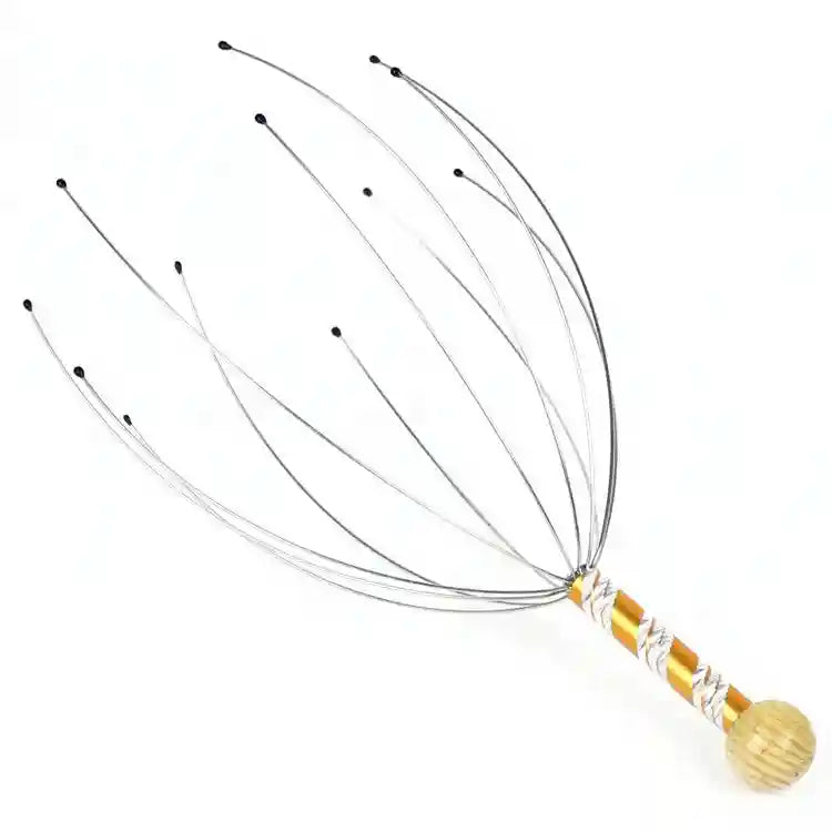 Octopus Head Massager - Stainless Steel Portable Scalp Scratcher Relaxation Treatment Yellow Tidesmit