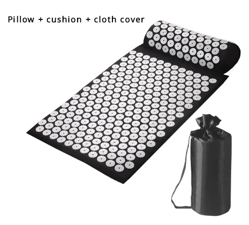 Profession Acupressure Massage Yoga Mat Touchpoints Relieve Back Body Pain Stress Spike Mat Acupuncture Mat with Pillow Cover