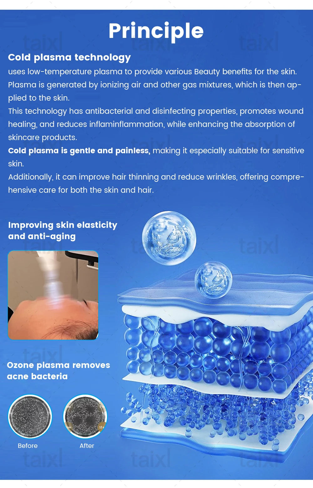 Cold Hot Plasma Machine for Facial Care and Skin Rejuvenation - Tidesmit Body Shaping Massage Equipment Tidesmit