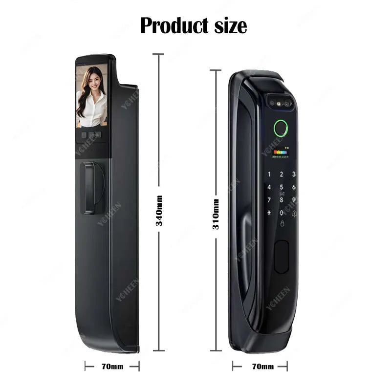 6068,5572,6072,6085 Mortise Lock Tuya Wifi App Camera Smart Digital Lock With Fingerprint Face Key Card Rfid