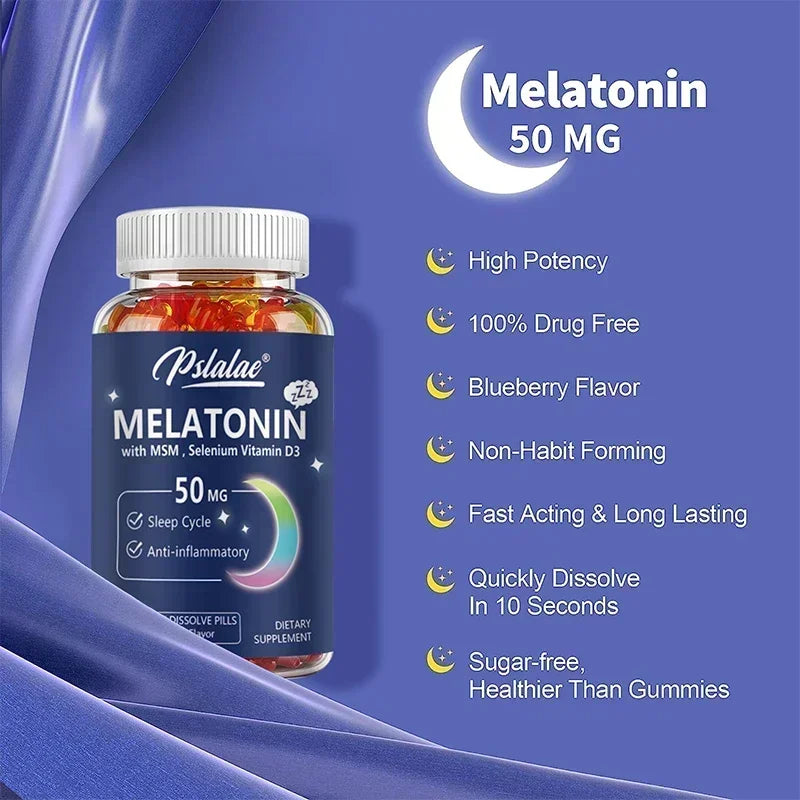 Melatonin Gummies 50mg - Sleep Aid, Improve Sleep Quality and Support Deep Sleep