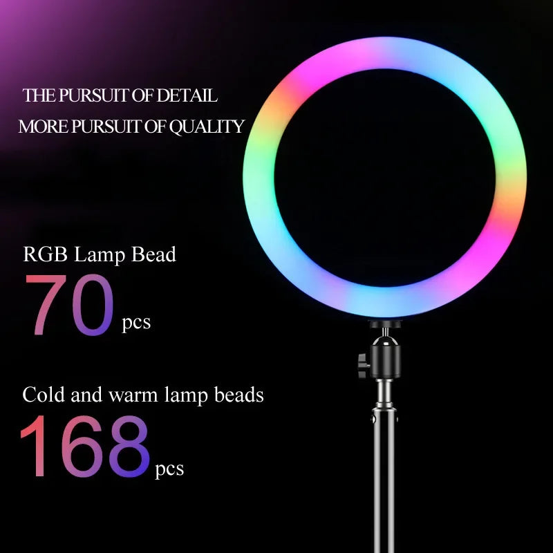 10-Inch RGB Ring Light with Adjustable Tripod Stand - Tidesmit Tidesmit