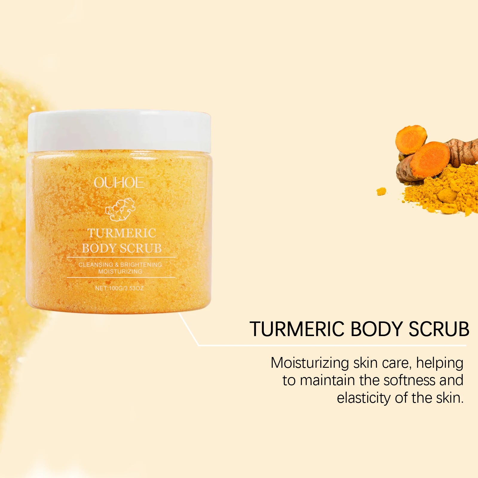 Turmeric Body Scrub for Smooth Skin - Natural Exfoliating Sea Salt 5pcs Scrubs Treatments Tidesmit