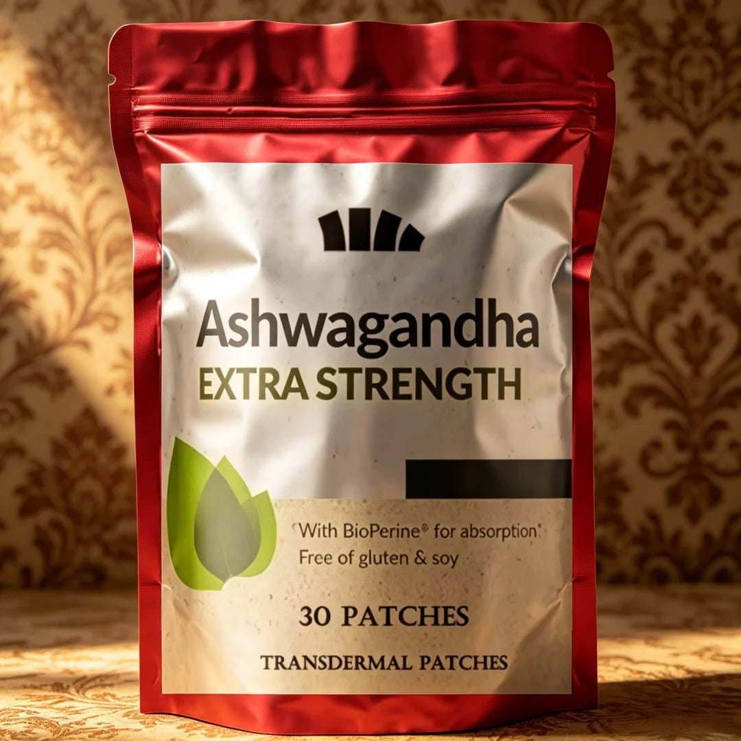 30 Patches Ashwagandha Transdermal Patches Natural Energy, Strength Stress & Mood Support