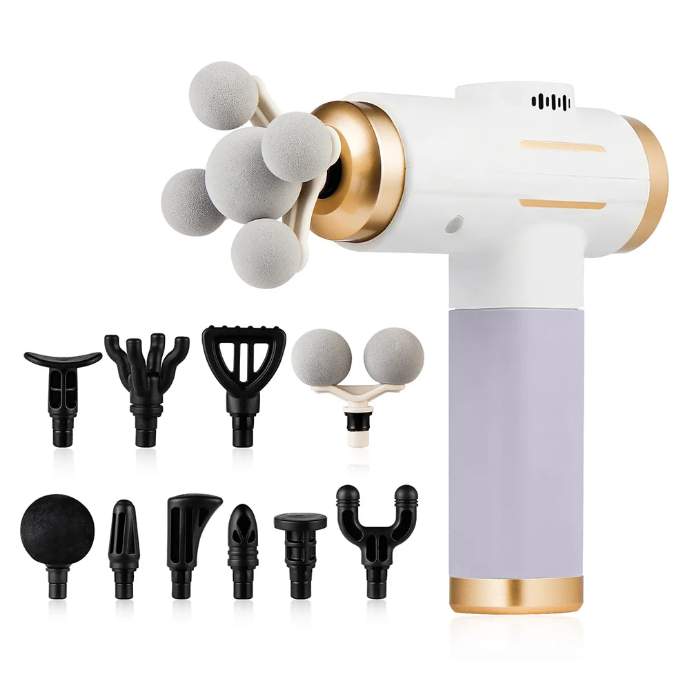 Electric Massage Gun | 99 Speed Deep Tissue Muscle Massager Back Massage Instrument White Tidesmit