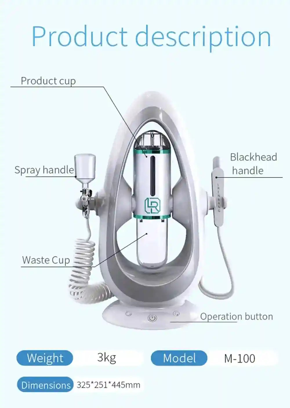 Hydra Facial Machine - Deep Pore Cleansing & Electric Massager Tool Eye Massage Instrument Tidesmit