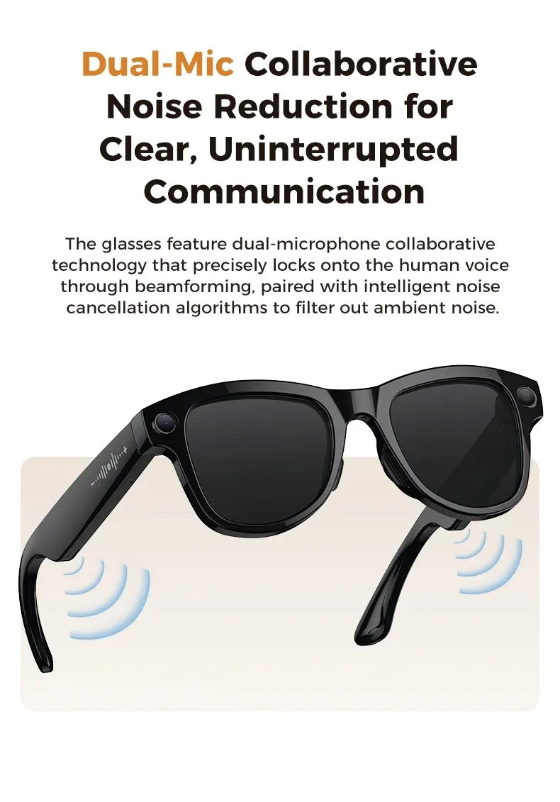 Tidesmit AI Smart Glasses: 4K Camera & Spatial Audio Bluetooth Eyewear Tidesmit