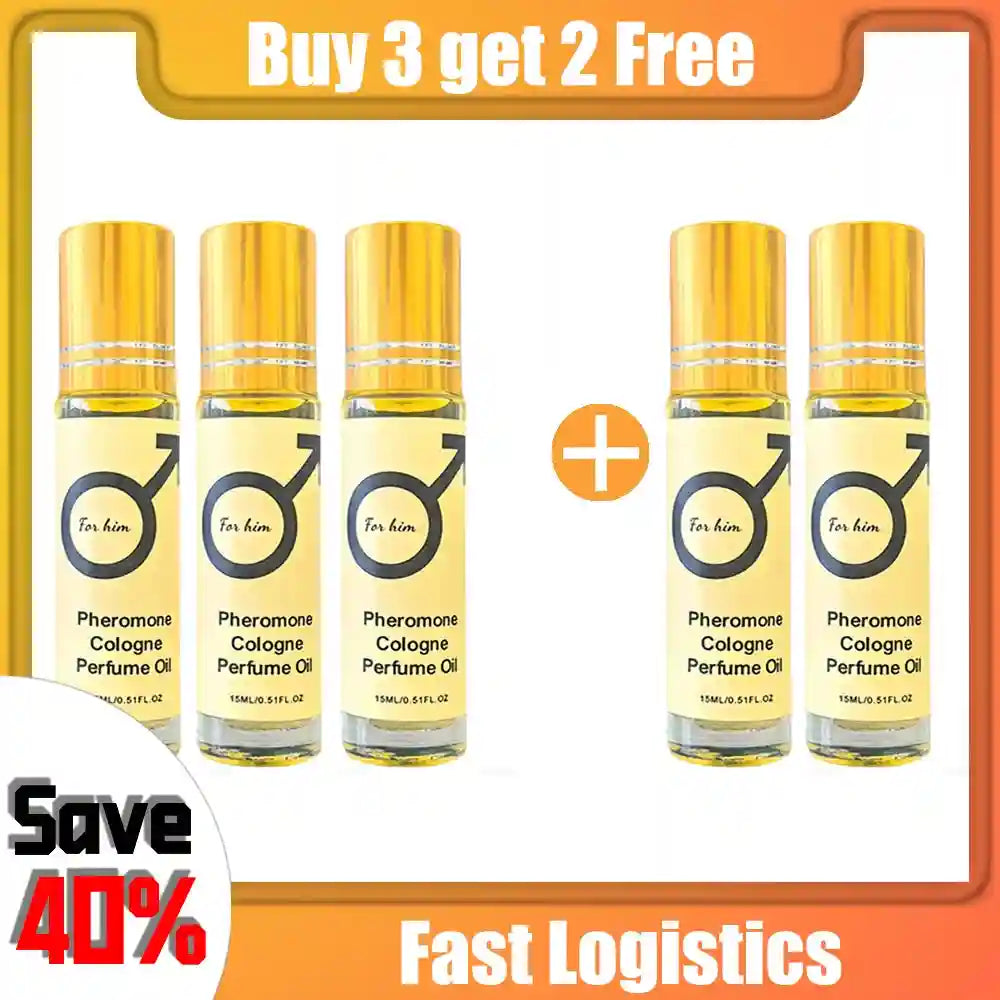 Pheromone Cologne Perfume Oil for men, 15ml portable rollerball bottle, romantic long-lasting unisex scented body oil.
