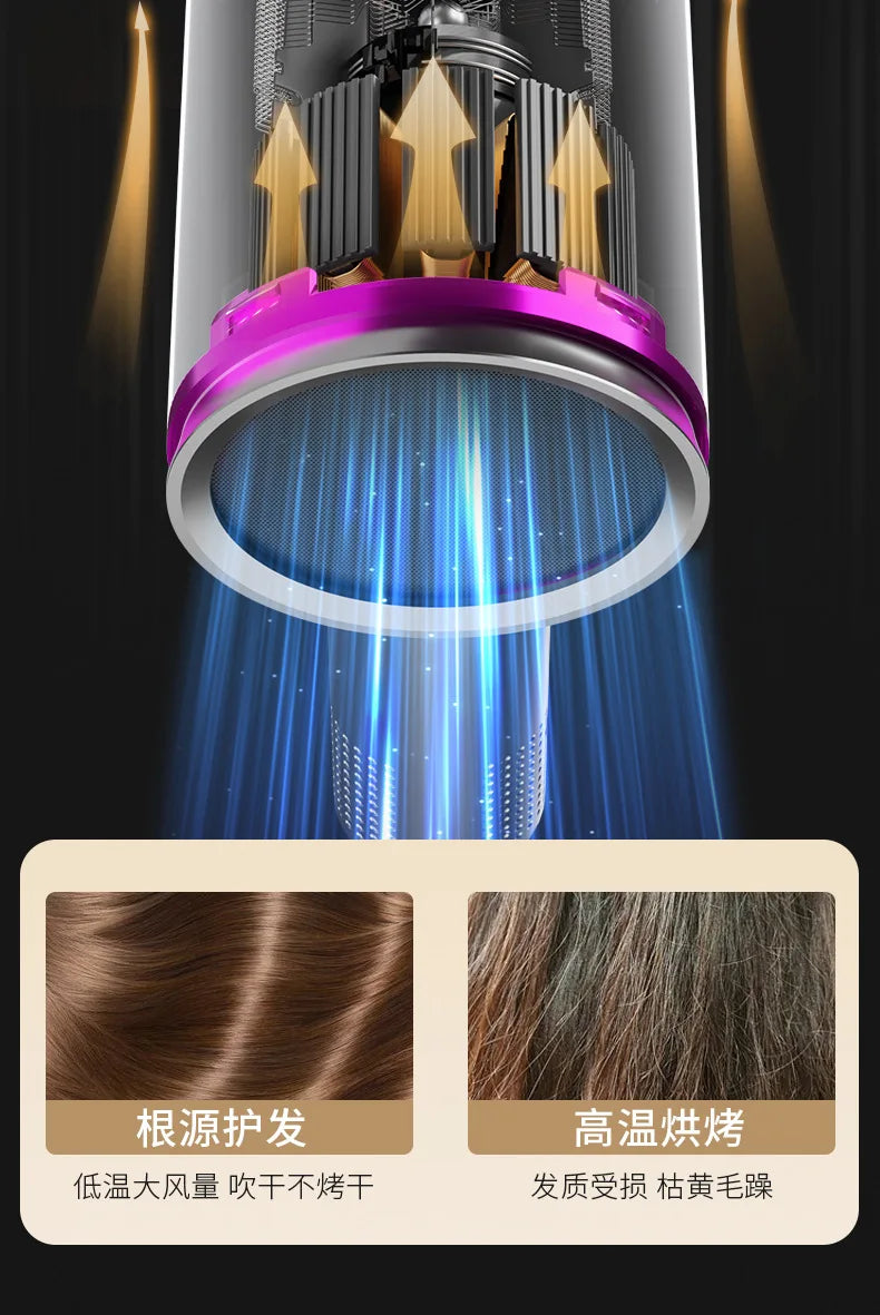 2400W foldable hair dryer in purple with advanced airflow tech for fast, heat-damage-free hair drying.