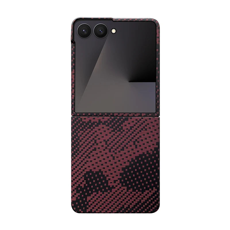 Samsung Galaxy Z Flip 7 Aramid Fiber Case with Magnetic Holder Pattern E only shell Galaxy Z Flip7 Tidesmit