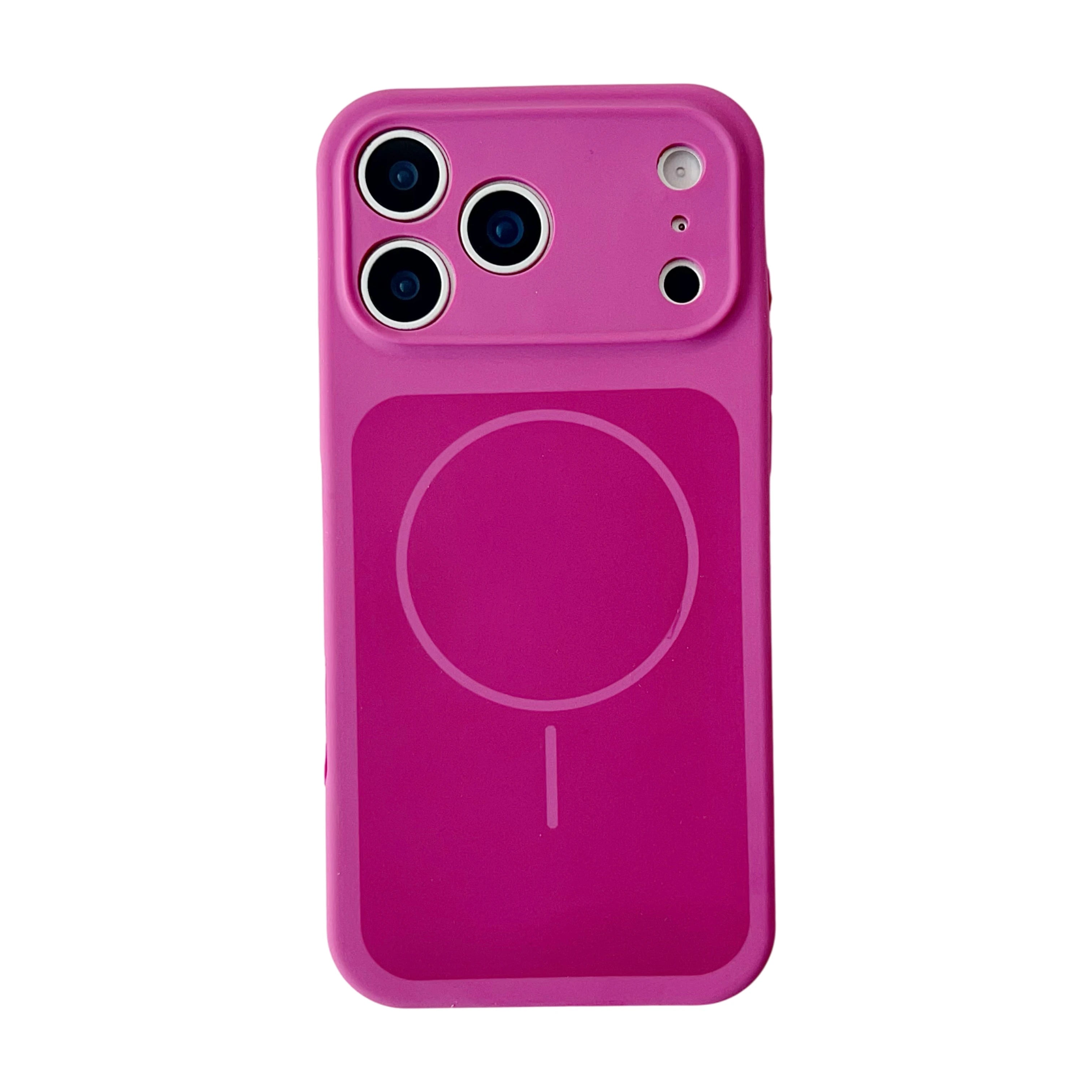 iPhone 17 Pro Max Magnetic Silicone Case - Shock-Absorbing Slim Cover Rose Red Tidesmit