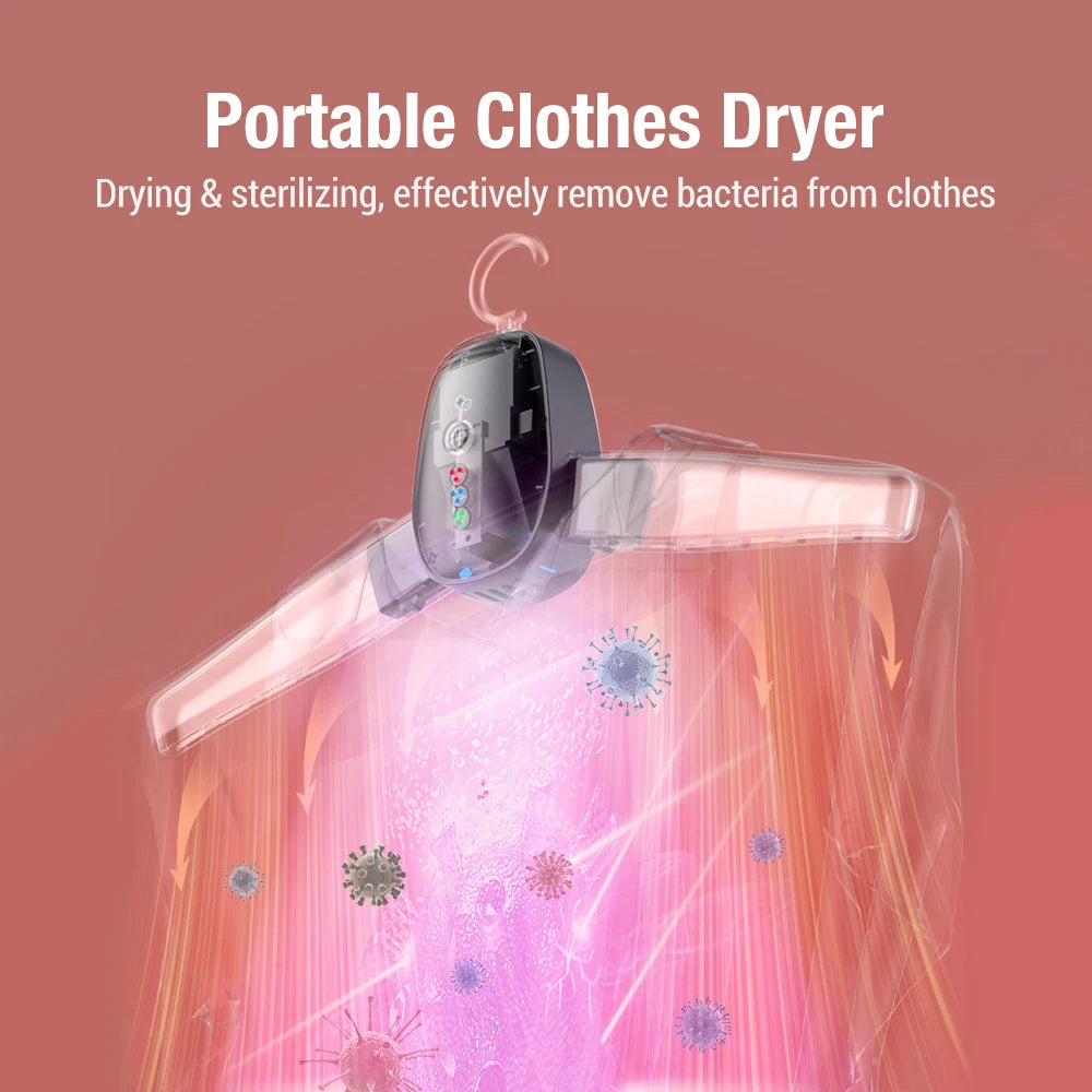 Tidesmit portable electric clothes and shoe dryer machine, 220V smart warm air drying rack for travel laundry care