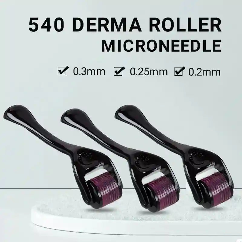 Derma Roller for Hair and Beard Growth - 540 Titanium Needles Massage Roller Tidesmit