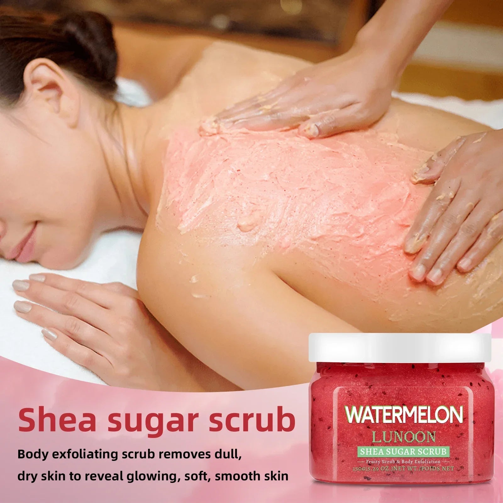 Watermelon Shea Sugar Scrub | Smoothing Body Exfoliator - 150g Scrubs Treatments Tidesmit