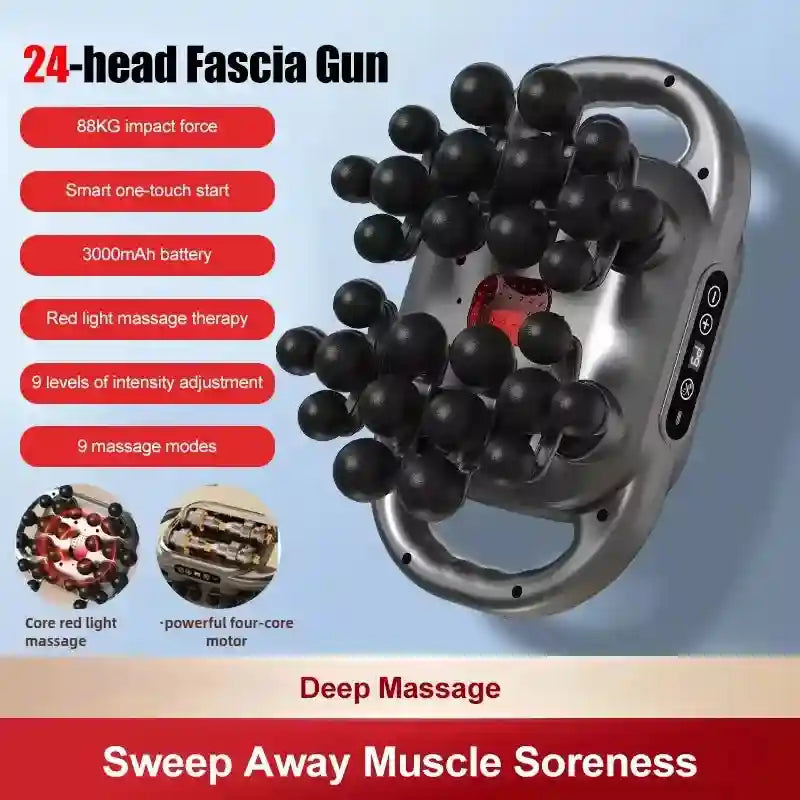 Tidesmit Percussive Therapy Fascia Gun - 24 Heads Deep Tissue Massager Fascia Gun 24 head-black Tidesmit