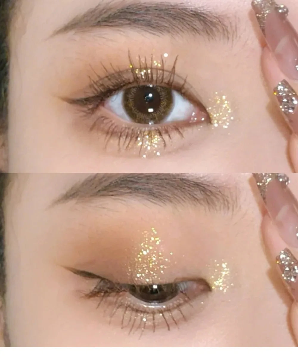Tidesmit monochrome glitter eyeshadow and highlighter powder texture close-up for waterproof long lasting face makeup