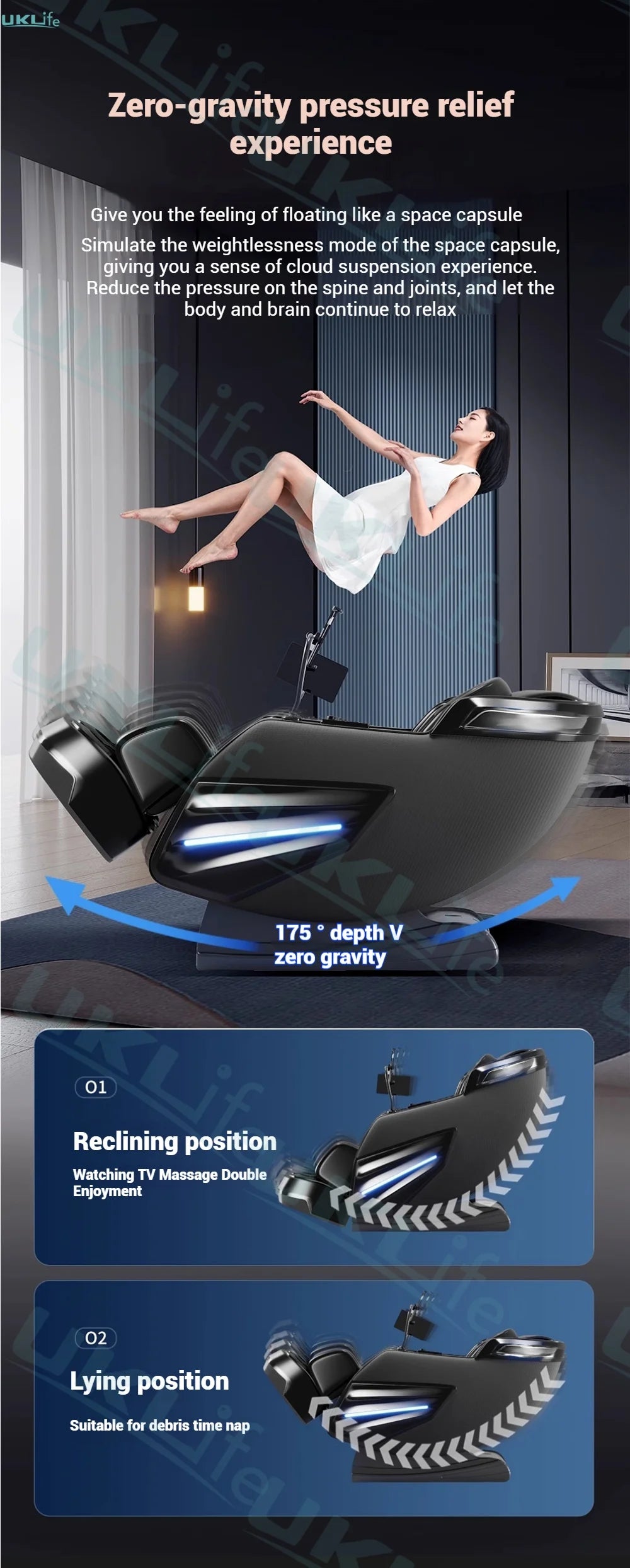 6D SL-Track Full Body Massage Chair - Deep Tissue Heat Therapy Body Shaping Massage Equipment Tidesmit