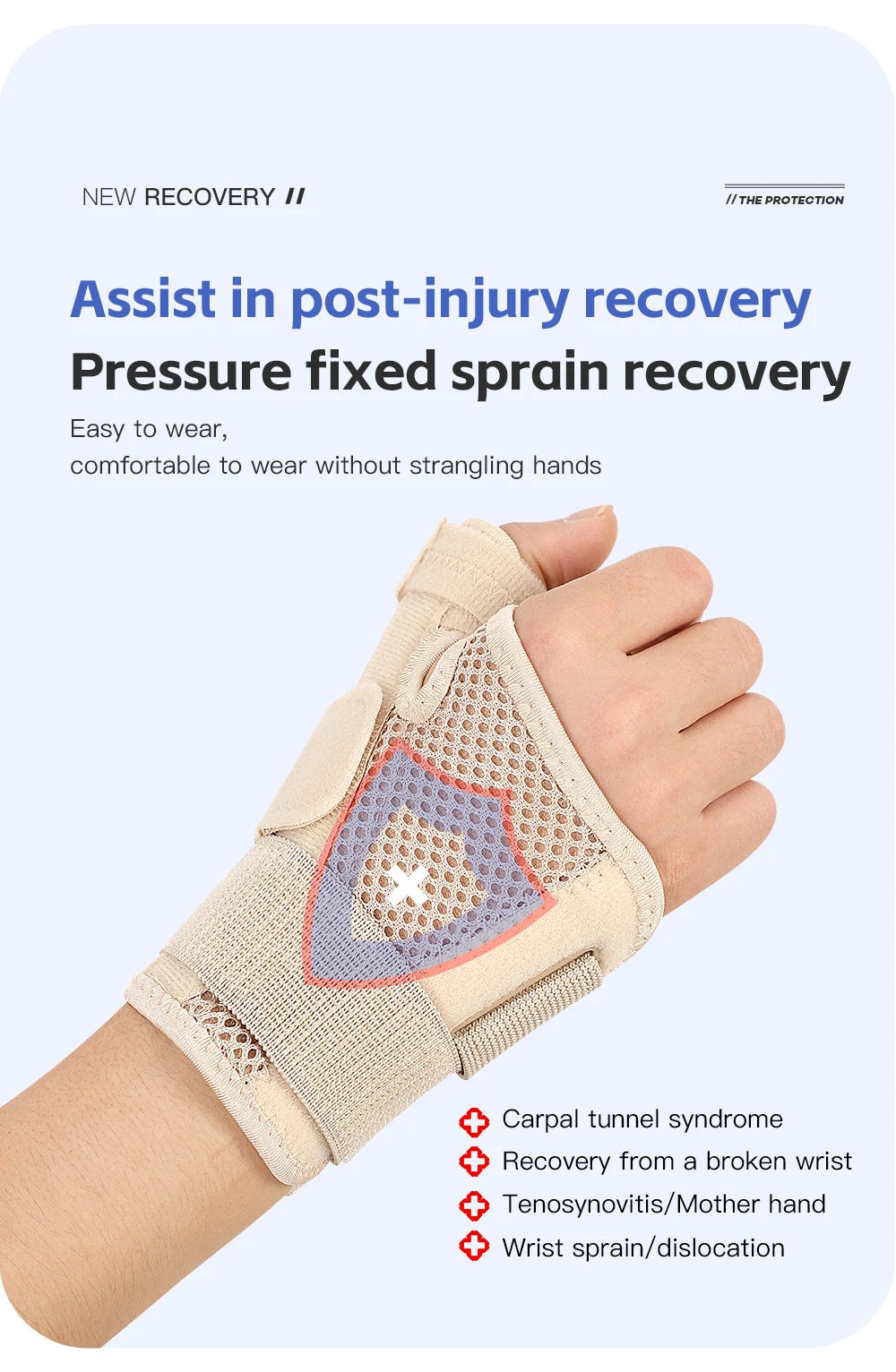 1Pc Professional Wrist Support Splint Arthritis Band Belt Carpal Tunnel Wrist Brace Sprain Prevention Wrist Protector for Fitnes