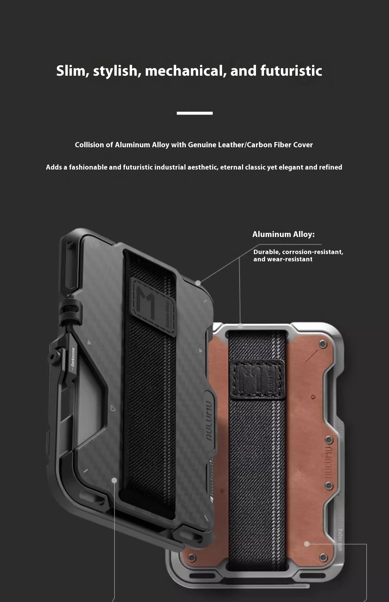 Magnetic Carbon Fiber Wallet: 6-in-1 Slim Fit Phone Case Tidesmit
