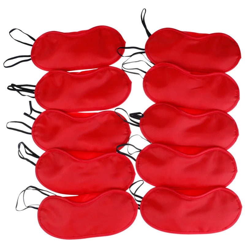 10Pcs Eye Cover Imitated Silk Sleep Eye Mask Sleeping Padded Eye Masks Shade Patch Women Men Blindfold Travel Sleepmasker