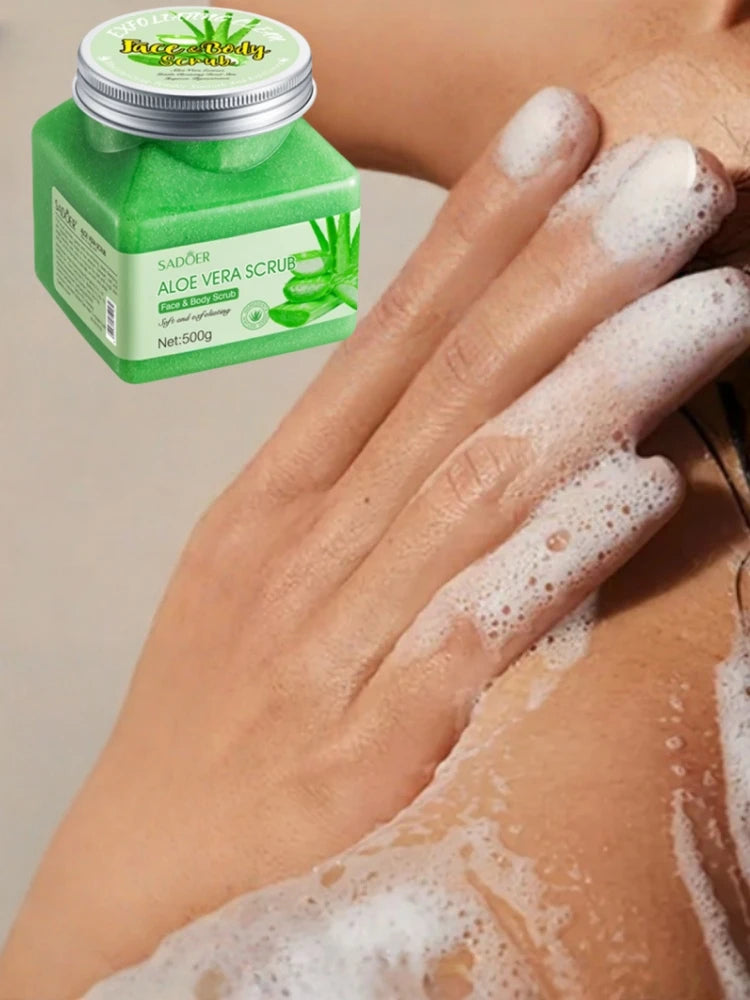 Aloe Vera Exfoliating Scrub 500g - Natural Salon-Quality Face Polish Scrubs Treatments Tidesmit