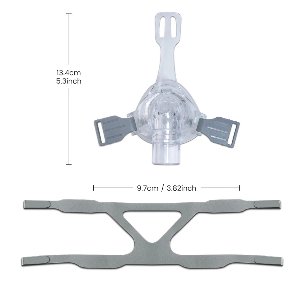 Anti-Snoring Nasal CPAP Replacement Mask with Headgear Strap Reusable Nasal Mask Soft Silicone Full Face CPAP Mask with Headband