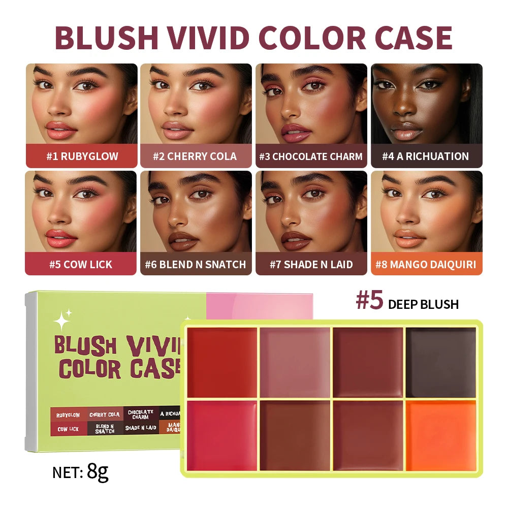 Tidesmit High Gloss Cement Case makeup palette showing long-lasting matte and shimmer pink brown nude shades detail