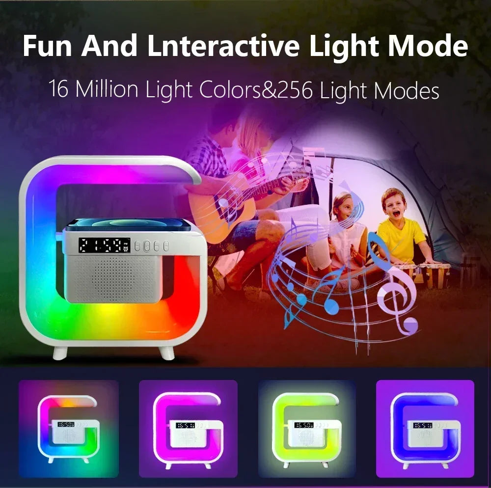 Portable Bluetooth Speaker with RGB Light, Wireless Charging & FM Radio Tidesmit