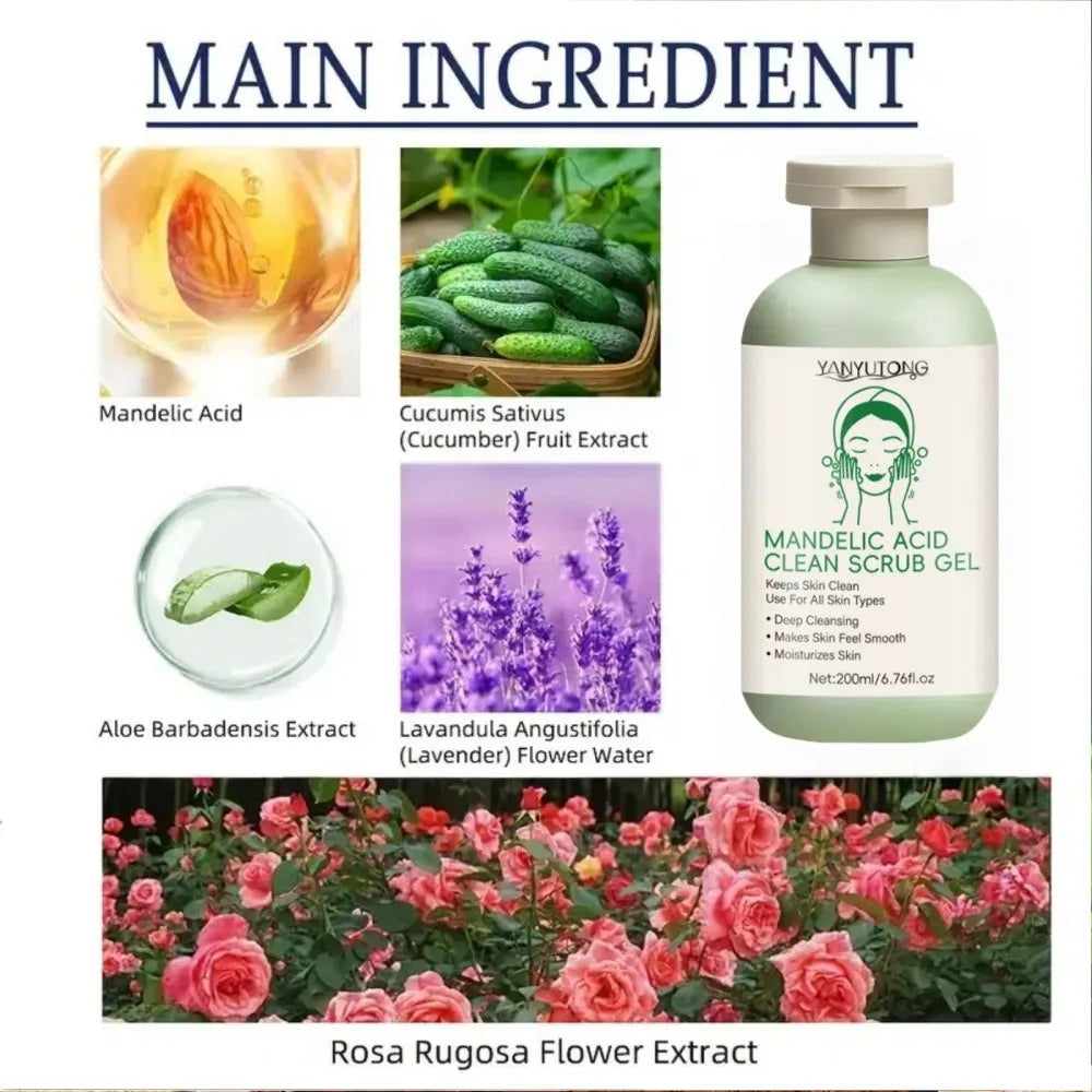 Exfoliating Facial Scrub | Aloe Vera Deep Pore Cleansing Gel Scrubs Treatments Aloe vera gel Tidesmit