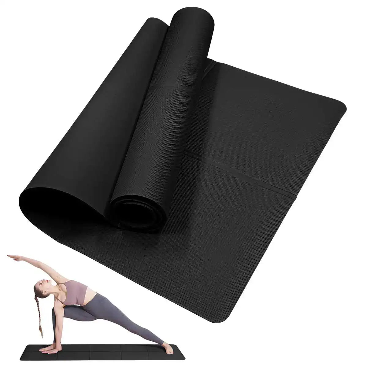 Foldable Yoga Mat Black Eco Friendly EVA Folding Travel Fitness Exercise Mat 3/4/6mm Thicknesses for Yoga Floor Workouts