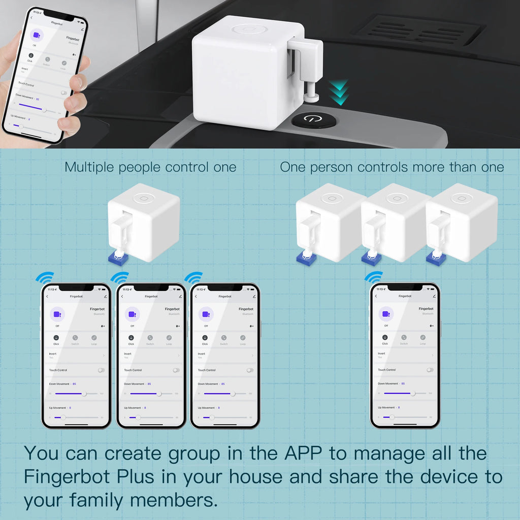 MOES Tuya Fingerbot Button Pusher New Bluetooth finger robot Smart Life App automatic switch Voice Control Alexa Google Home