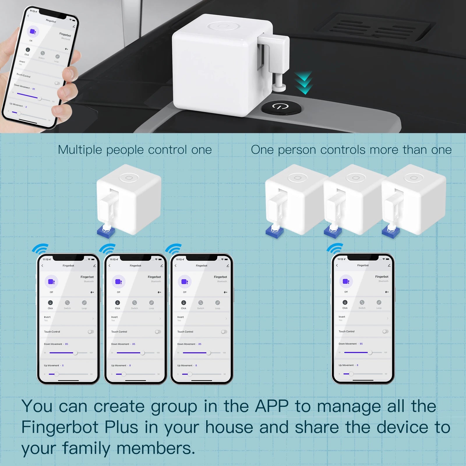MOES Tuya Fingerbot Button Pusher New Bluetooth finger robot Smart Life App automatic switch Voice Control Alexa Google Home