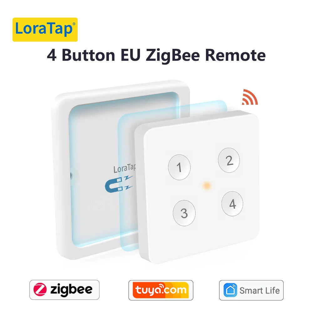 ZigBee Smart Scene Switch Wireless Remote Controller | Tidesmit EU 4 Button EU Remote China Mainland Tidesmit