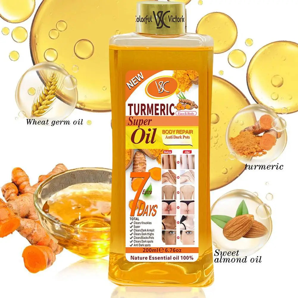 Body massage oil Turmeric Essential Oil/Rose/Vitamin C Deeply Nourish Brightening Smoothing Body Skin Aromatherapy