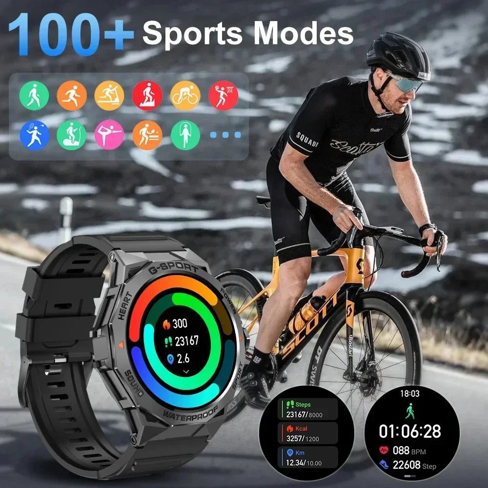 1.43inch AMOLED Screen Smartwatch Men Outdoor Sports Fitness 400mAh Large Battery Bluetooth Call Music Heart Rate Smart Bracelet