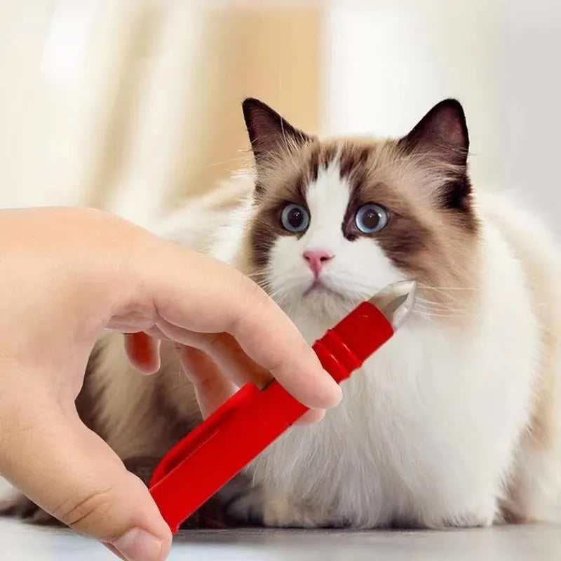4-piece red pet tick and flea removal tool kit for safe, easy parasite extraction from dogs and cats.