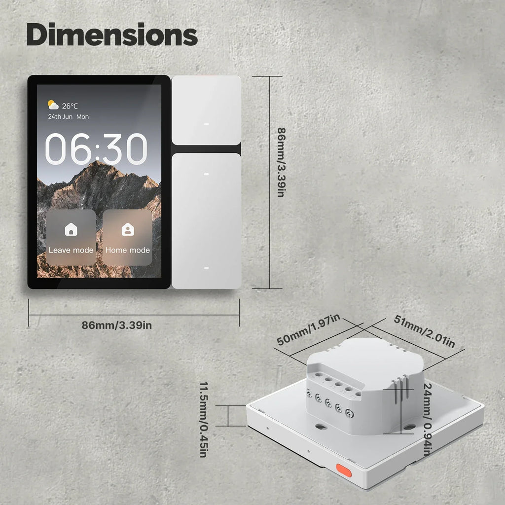 Smart Home Control Panel 3.5 Inch WiFi Touch Screen EU Model Tidesmit