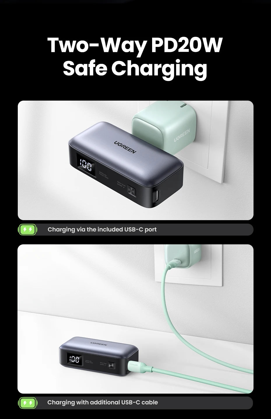 Tidesmit 5000mAh Portable Power Bank with USB-C PD Fast Charging Tidesmit