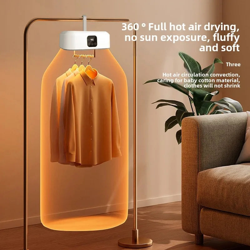 Tidesmit portable mini clothes dryer folding machine with 360 degree hot air circulation for socks and underwear