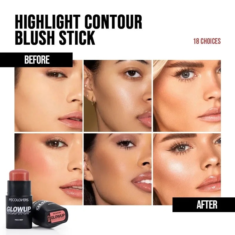 Tidesmit waterproof face highlight stick texture close-up for natural 3D contouring and radiant finish