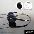Retro Wired Headphones with Microphone - Lightweight Over-Ear Design Black-add-iphone Tidesmit