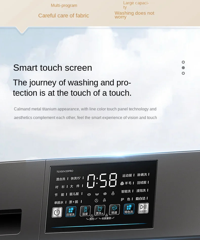 Tidesmit 10kg front-load washing machine with intelligent frequency conversion and durable electric plastic design