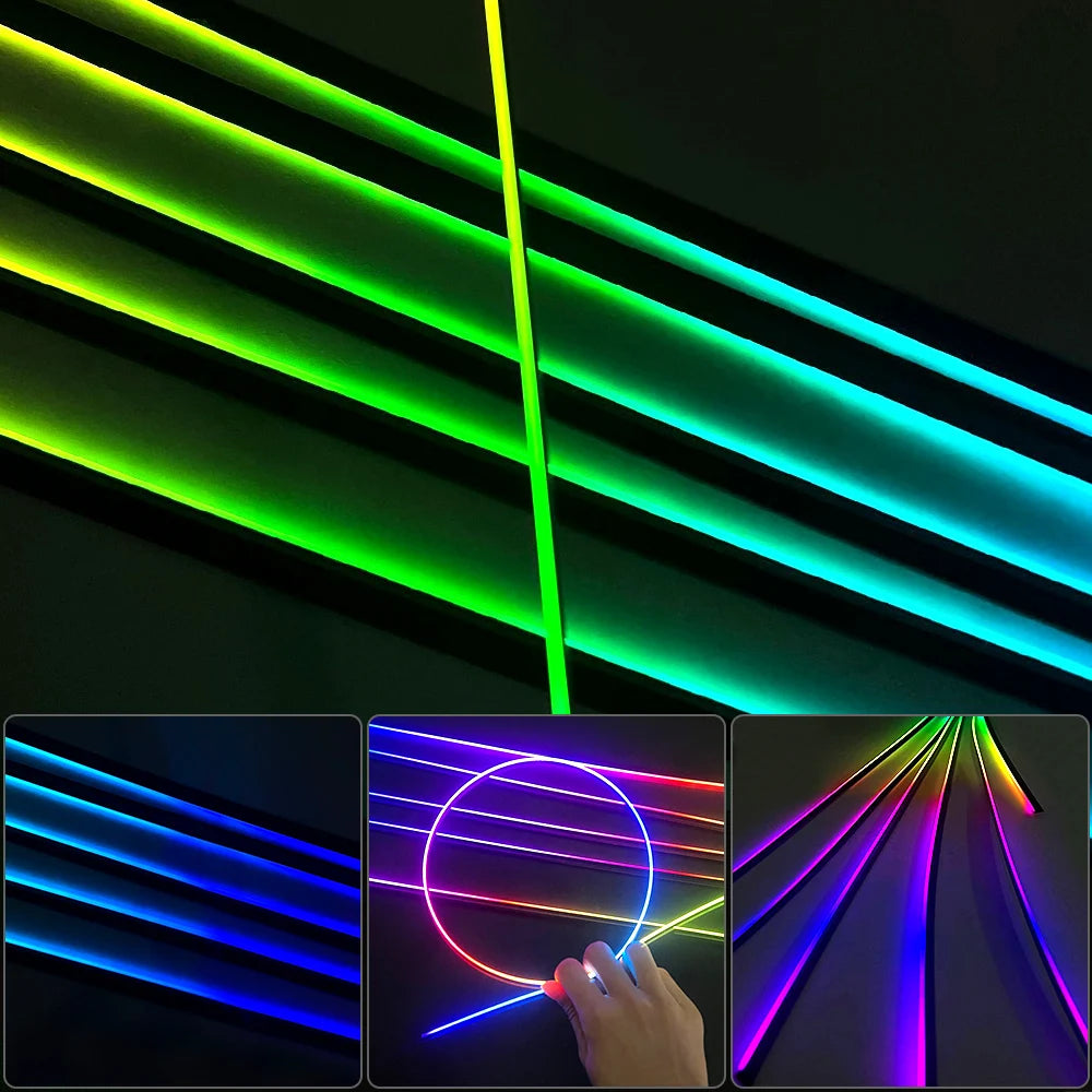 RGB Car Ambient Light Kit | App-Controlled Acrylic Fiber Optic System Tidesmit