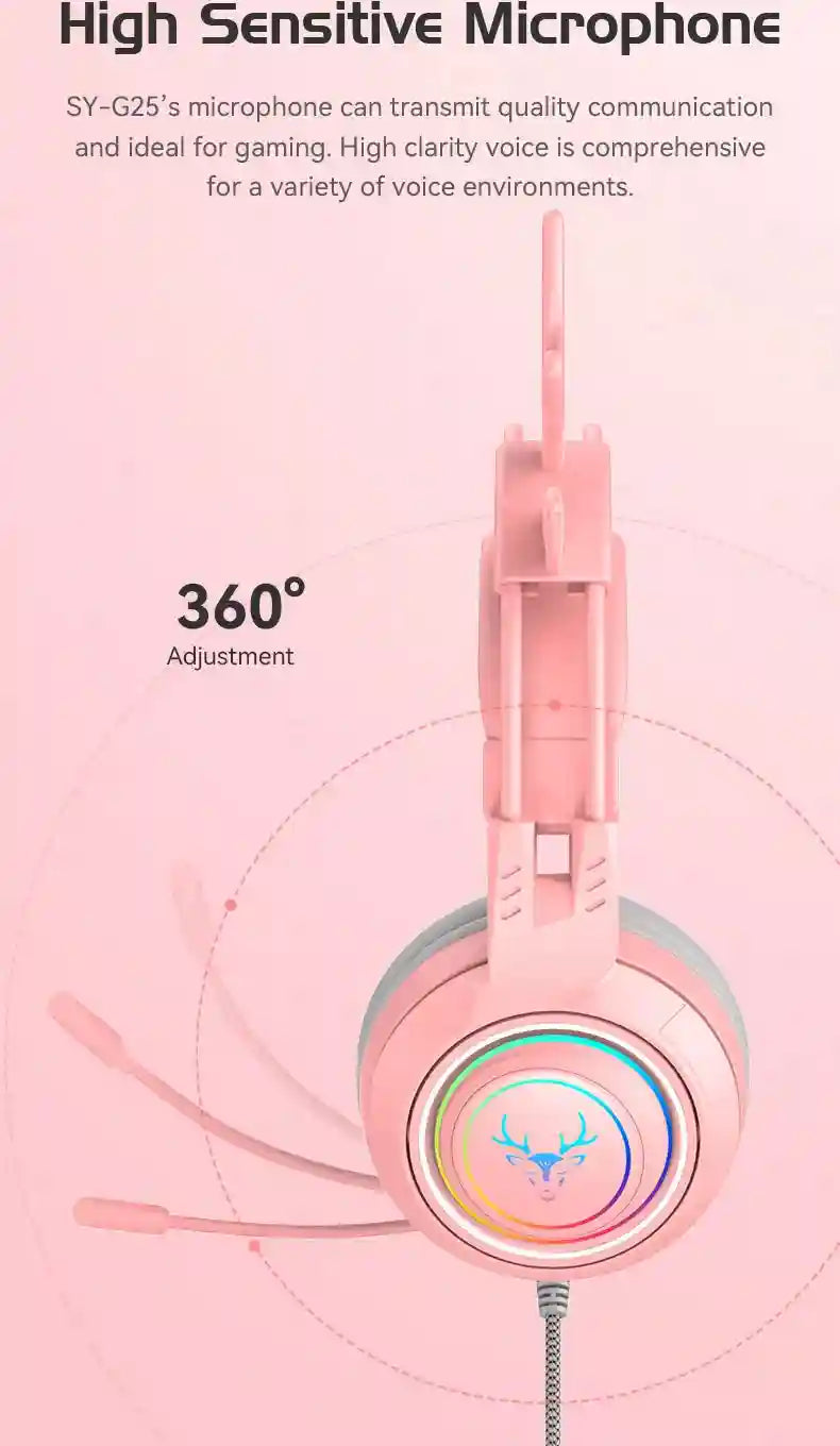 Wired Gaming Headphones Noise Cancelling Over-Ear Headset Tidesmit