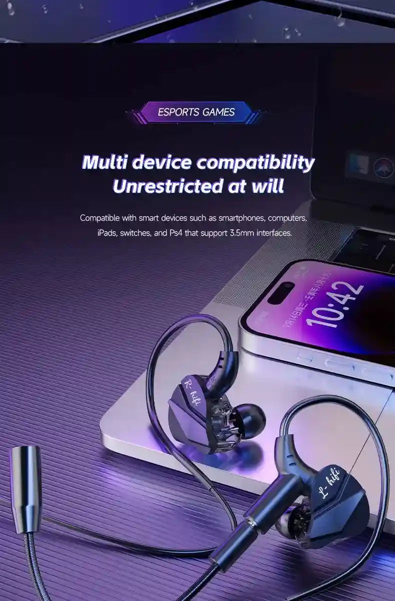 Gaming Earbuds 7.1 Surround Sound with Dual Mic by Tidesmit Tidesmit